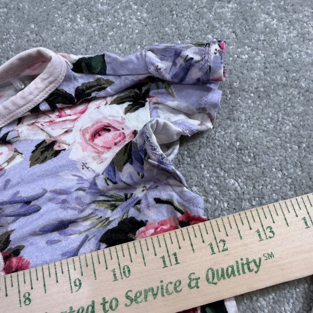 Little‎ Dreamers Bamboo Pajama Set Purple Floral Ruffle Sleeve 7T PJs Cottage - Picture 10 of 14
